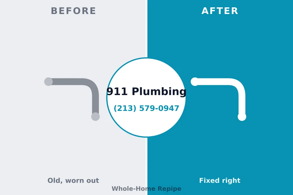 Before and after: plumbing company Waialua, HI
